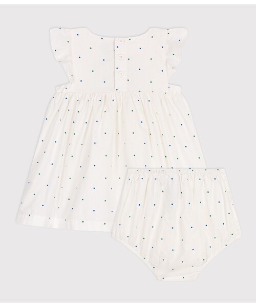 PETIT BATEAU（プチバトー）の「フリルワンピース＆ブルマセット（ワンピース・キッズ・ホワイト系その他・12MONTH/18MONTH/24MONTH/36MONTH）」の3枚目の写真