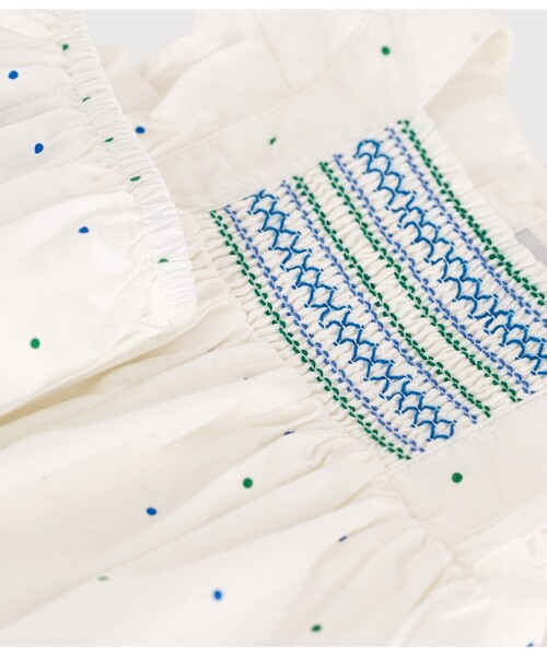 PETIT BATEAU（プチバトー）の「フリルワンピース＆ブルマセット（ワンピース・キッズ・ホワイト系その他・12MONTH/18MONTH/24MONTH/36MONTH）」の2枚目の写真