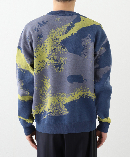 417 EDIFICE（フォーワンセブンエディフィス）の「スプラッシュパターン ジャガードニット（ニット/セーター・メンズ・ベージュ/ネイビー/ブルー系その他・MEDIUM/LARGE）」の15枚目の写真