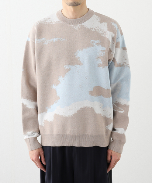 417 EDIFICE（フォーワンセブンエディフィス）の「スプラッシュパターン ジャガードニット（ニット/セーター・メンズ・ベージュ/ネイビー/ブルー系その他・MEDIUM/LARGE）」の16枚目の写真