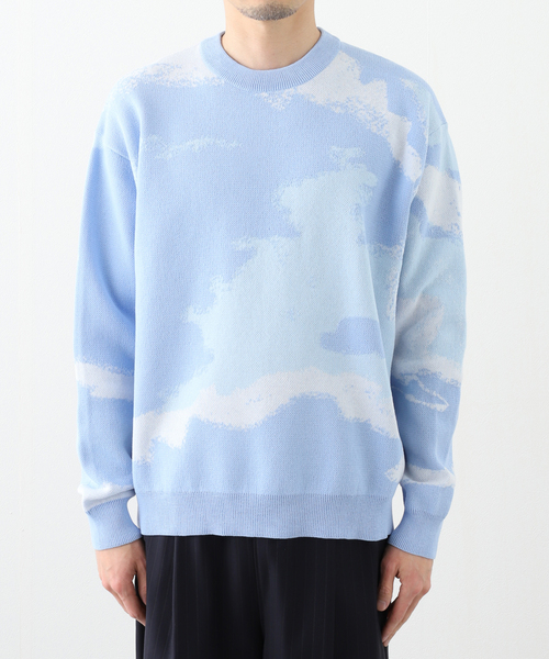 417 EDIFICE（フォーワンセブンエディフィス）の「スプラッシュパターン ジャガードニット（ニット/セーター・メンズ・ベージュ/ネイビー/ブルー系その他・MEDIUM/LARGE）」の17枚目の写真