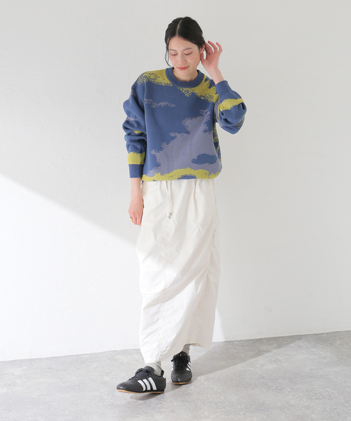 417 EDIFICE（フォーワンセブンエディフィス）の「スプラッシュパターン ジャガードニット（ニット/セーター・メンズ・ベージュ/ネイビー/ブルー系その他・MEDIUM/LARGE）」の19枚目の写真