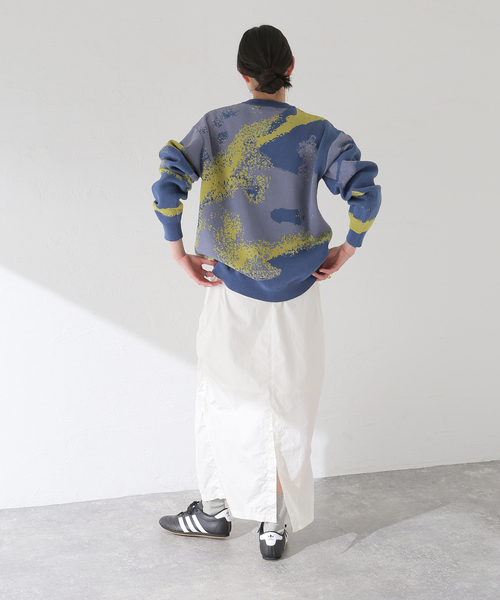 417 EDIFICE（フォーワンセブンエディフィス）の「スプラッシュパターン ジャガードニット（ニット/セーター・メンズ・ベージュ/ネイビー/ブルー系その他・MEDIUM/LARGE）」の20枚目の写真