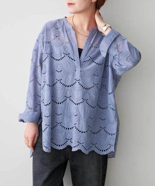 セール】ne Quittez pas / ヌキテパ COTTON VOILE DOT HEMLA BL