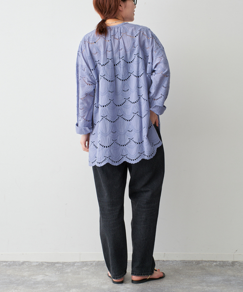 ヌキテパ COTTON POPLIN WAVE BLOUSE ネイビー 定価3万 ヌキテパ COTTON POPLIN WAVE BLOUSE ネイビー 定価3万 ne Quittez pas