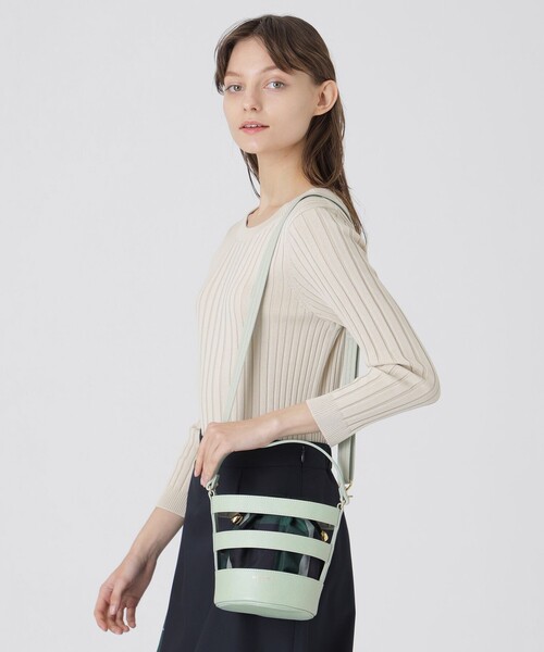 BLUE LABEL CRESTBRIDGE(ブルーレーベルクレストブリッジ)の「レザーメッシュバケツミニショルダー(ショルダーバッグ・レディース・ブラック/グリーン/オフホワイト・FREE)」の13枚目の写真