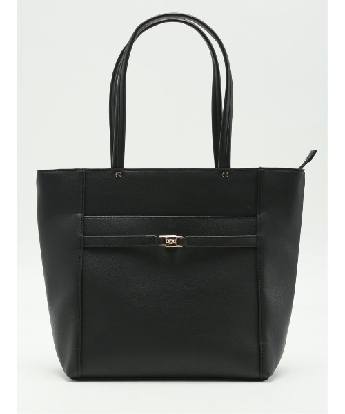 m.f.editorial（エムエフエディトリアル）の「【A4対応】m.f.エディトリアル レディース ビットベルトデザイン トートバッグ（トートバッグ・レディース・ブラック×ホワイト/ブラック/ベージュ・FREE）」の2枚目の写真