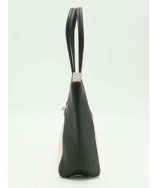 m.f.editorial（エムエフエディトリアル）の「【A4対応】m.f.エディトリアル レディース ビットベルトデザイン トートバッグ（トートバッグ・レディース・ブラック×ホワイト/ブラック/ベージュ・FREE）」の18枚目の写真