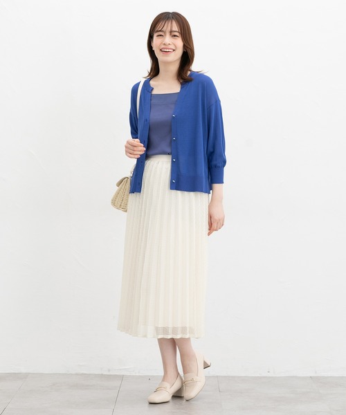 Honeys（ハニーズ）の「メッシュプリーツスカート（スカート・レディース・アイボリー/ブラック/ブルーグリーン・L/LL/M/S）」の4枚目の写真