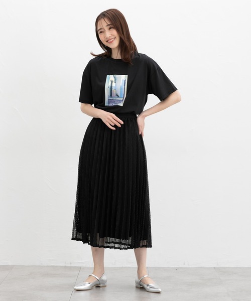 Honeys（ハニーズ）の「メッシュプリーツスカート（スカート・レディース・アイボリー/ブラック/ブルーグリーン・L/LL/M/S）」の6枚目の写真