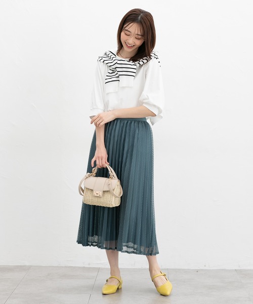 Honeys（ハニーズ）の「メッシュプリーツスカート（スカート・レディース・アイボリー/ブラック/ブルーグリーン・L/LL/M/S）」の8枚目の写真