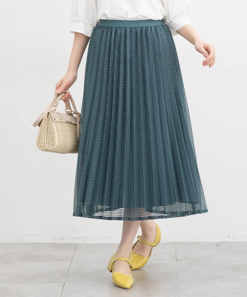 Honeys（ハニーズ）の「メッシュプリーツスカート（スカート・レディース・アイボリー/ブラック/ブルーグリーン・L/LL/M/S）」の9枚目の写真