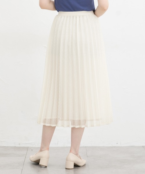 Honeys（ハニーズ）の「メッシュプリーツスカート（スカート・レディース・アイボリー/ブラック/ブルーグリーン・L/LL/M/S）」の20枚目の写真