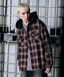 ajouter flow | 【ajouter flow】ombre check shirt hoodie(シャツ/ブラウス)