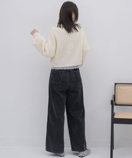 kivi(キヴィ)の「short round hem PO(ニット/セーター・レディース・オレンジ/オフホワイト/ダークグリーン・FREE)」の6枚目の写真