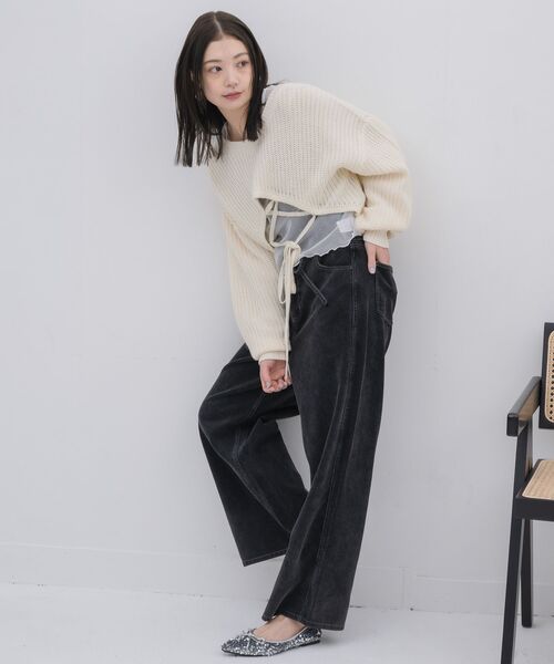 kivi(キヴィ)の「short round hem PO(ニット/セーター・レディース・オレンジ/オフホワイト/ダークグリーン・FREE)」の8枚目の写真