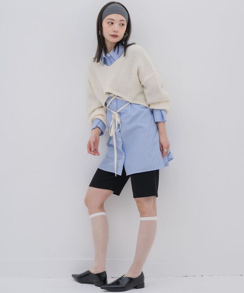 kivi(キヴィ)の「short round hem PO(ニット/セーター・レディース・オレンジ/オフホワイト/ダークグリーン・FREE)」の10枚目の写真