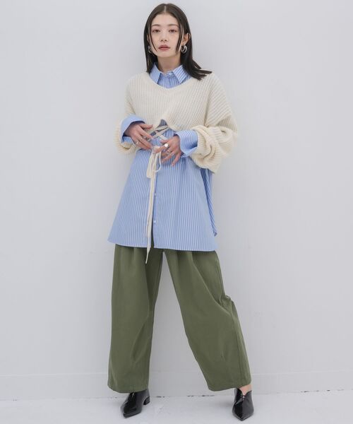 kivi(キヴィ)の「short round hem PO(ニット/セーター・レディース・オレンジ/オフホワイト/ダークグリーン・FREE)」の12枚目の写真