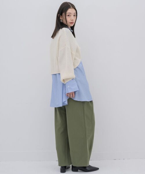 kivi(キヴィ)の「short round hem PO(ニット/セーター・レディース・オレンジ/オフホワイト/ダークグリーン・FREE)」の13枚目の写真