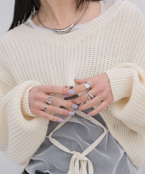 kivi(キヴィ)の「short round hem PO(ニット/セーター・レディース・オレンジ/オフホワイト/ダークグリーン・FREE)」の21枚目の写真