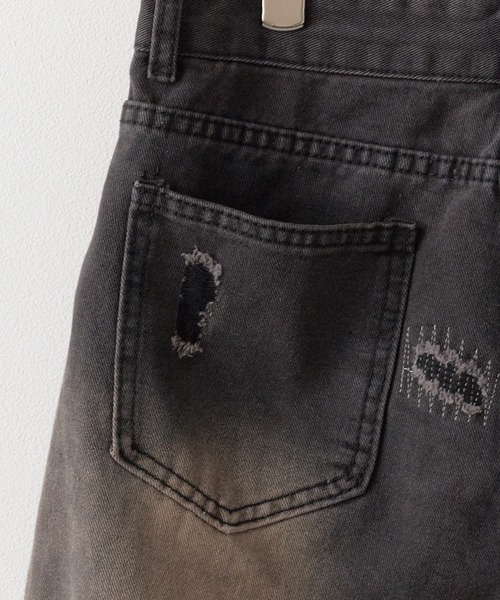 AO2(アオズ)の「Damage Half Loose Half Pants / ダメージ ハーフ ルーズ パンツ(デニムパンツ・レディース・ブラック・FREE)」の7枚目の写真