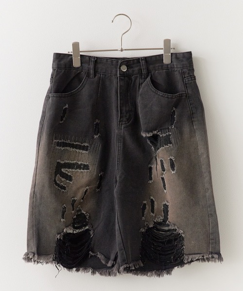 AO2(アオズ)の「Damage Half Loose Half Pants / ダメージ ハーフ ルーズ パンツ(デニムパンツ・レディース・ブラック・FREE)」の12枚目の写真