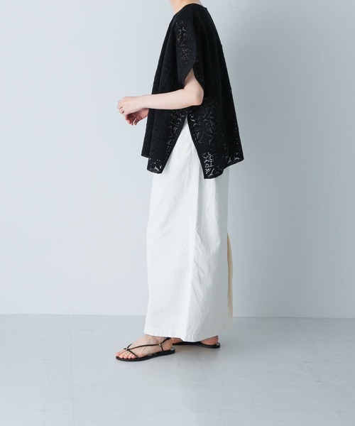 かぐれ（カグレ）の「『2サイズ展開』コットンストレートスカート（スカート・レディース・ブラック/オフホワイト・0/1）」の14枚目の写真