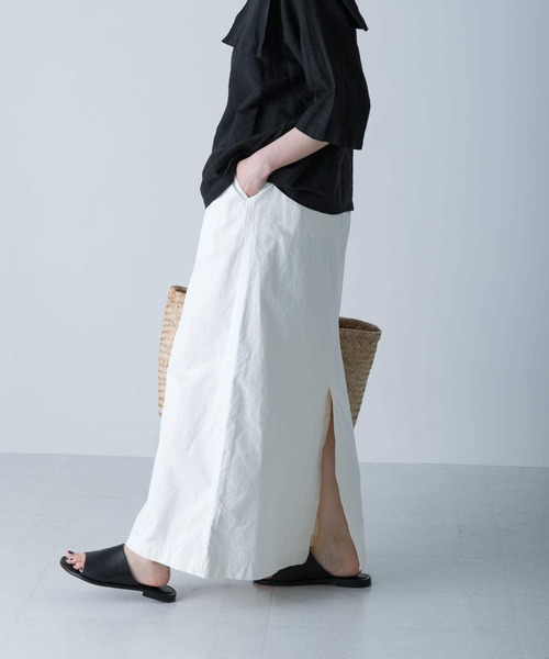 かぐれ（カグレ）の「『2サイズ展開』コットンストレートスカート（スカート・レディース・ブラック/オフホワイト・0/1）」の13枚目の写真