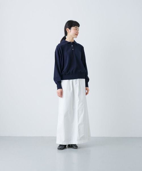 かぐれ（カグレ）の「『2サイズ展開』コットンストレートスカート（スカート・レディース・ブラック/オフホワイト・0/1）」の4枚目の写真