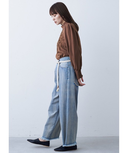 MEDE19F(メデジュウキュウ)の「BRAND NEW MIX STYLE コードエンブロイダリーブラウス(シャツ/ブラウス・レディース・ブラウン・L/M/3L/LL/S)」の4枚目の写真