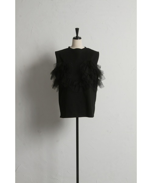 &. NOSTALGIA（アンドドットノスタルジア）の「【ZOZO限定】チュールドッキングプルオーバー（Tシャツ/カットソー・レディース・ブラック/オフホワイト・M）」の21枚目の写真