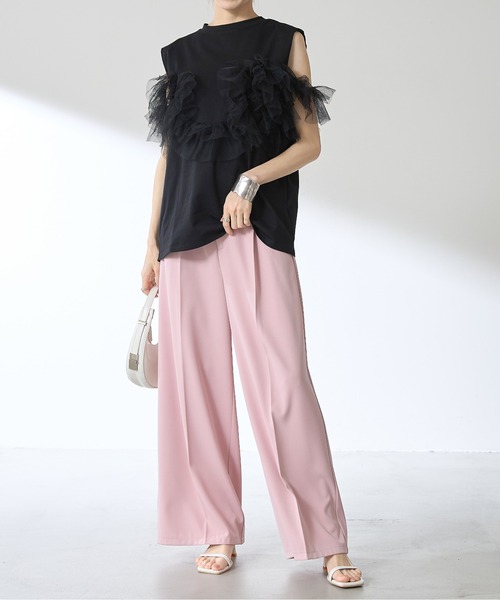 &. NOSTALGIA（アンドドットノスタルジア）の「【ZOZO限定】チュールドッキングプルオーバー（Tシャツ/カットソー・レディース・ブラック/オフホワイト・M）」の13枚目の写真