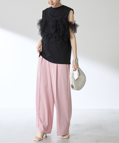 &. NOSTALGIA（アンドドットノスタルジア）の「【ZOZO限定】チュールドッキングプルオーバー（Tシャツ/カットソー・レディース・ブラック/オフホワイト・M）」の14枚目の写真