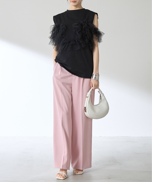 &. NOSTALGIA（アンドドットノスタルジア）の「【ZOZO限定】チュールドッキングプルオーバー（Tシャツ/カットソー・レディース・ブラック/オフホワイト・M）」の15枚目の写真