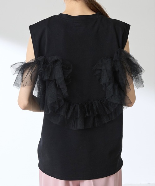 &. NOSTALGIA（アンドドットノスタルジア）の「【ZOZO限定】チュールドッキングプルオーバー（Tシャツ/カットソー・レディース・ブラック/オフホワイト・M）」の19枚目の写真