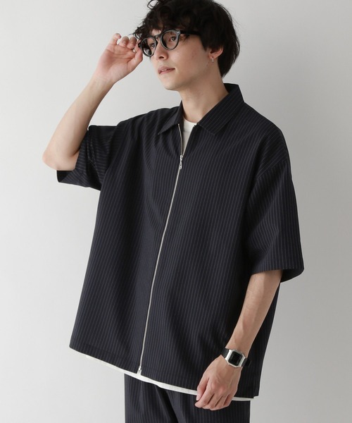 RAGEBLUE（レイジブルー）の「＜吸水速乾・イージーケア＞【Satistex Dry】リラックスジップシャツ【セットアップ対応】（シャツ/ブラウス・メンズ・グレー/ブラック/ライトグレー/ネイビー・LARGE/MEDIUM）」の15枚目の写真