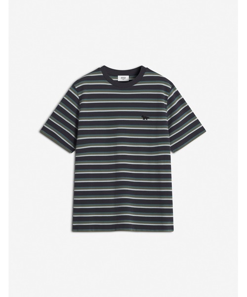Maison Kitsune メゾンキツネ コンフォートポロ セール】PROFILE FOX PATCH STRIPED COMFORT TEE-SHIRT（Tシャツ
