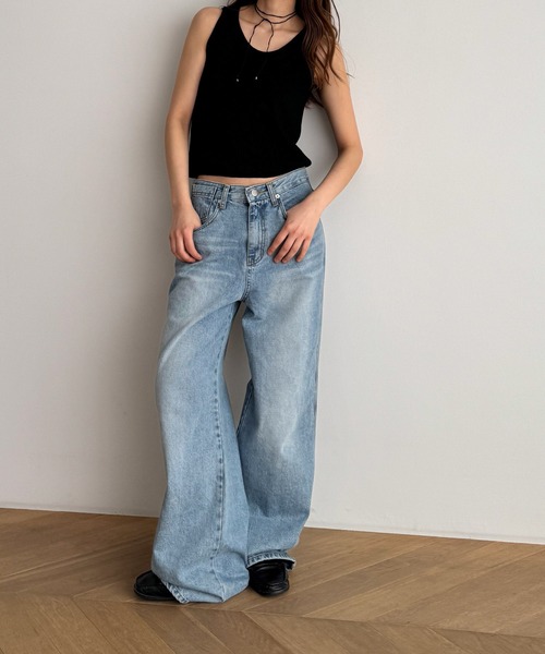 CANAL JEAN（キャナルジーン）の「El mar　ラウンドニットタンク（タンクトップ・レディース・ベージュ/ブラック・ONE SIZE）」の8枚目の写真