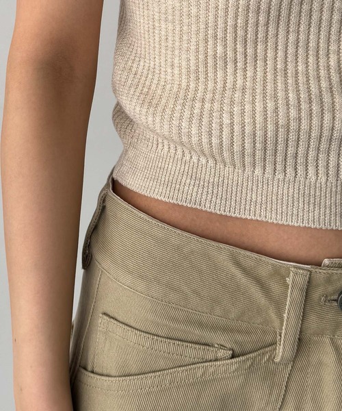 CANAL JEAN（キャナルジーン）の「El mar　ラウンドニットタンク（タンクトップ・レディース・ベージュ/ブラック・ONE SIZE）」の13枚目の写真