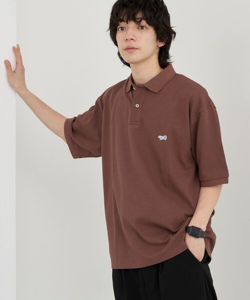 コルネリアーニ　ベージュポロシャツ　50 未使用 セール☆2490円→1990円 配色ラインニットポロシャツ レディース
