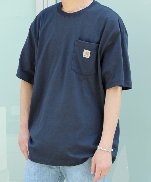 Carhartt(カーハート)の「【WG】【it】【carhartt】カーハート Workwear 1/2-Sleeve T-Shirts ビッグシルエット ポケット半袖 ロゴ Tシャツ トップス K87(Tシャツ/カットソー・メンズ・チャコールグレー/ヘザーグレー/オリーブ/ダークオリーブ/ブラック/ネイビー/グリーン系その他2/ベージュ/ホワイト/ブルー/セージグリーン/ブラウン/シャーベット/ダークブルー/ライム・XL/M/L/S)」の12枚目の写真