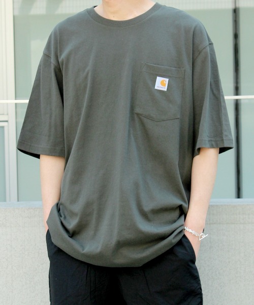 Carhartt ☆ベイトシャックTシャツ - チャコール Carhartt カーハート tシャツ 半袖 ポケット Tシャツ ポケT