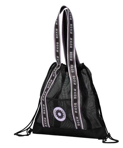 ROXY(ロキシー)の「WILD FLOWER MESH BAG /ロキシー2WAYメッシュビーチバック・ナップザック(トートバッグ・レディース・パープル/ブラック・FREE)」の7枚目の写真