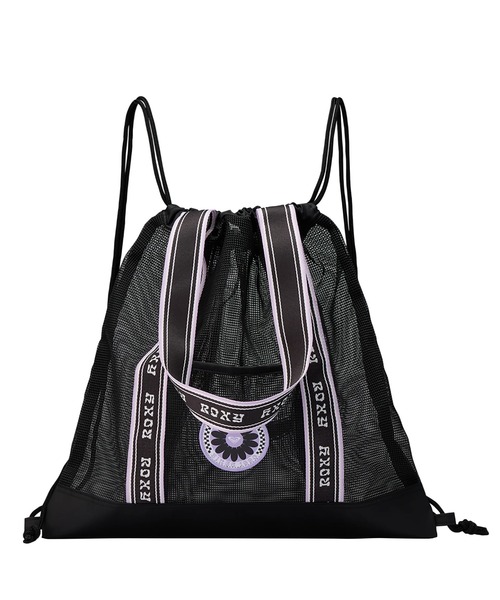 ROXY(ロキシー)の「WILD FLOWER MESH BAG /ロキシー2WAYメッシュビーチバック・ナップザック(トートバッグ・レディース・パープル/ブラック・FREE)」の8枚目の写真