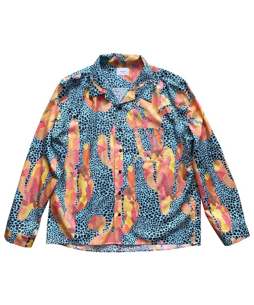 Under the Skin(アンダーザスキン)の「Under the Skin アンダーザスキン / レオパードカクタス カモフラテイスト ボタンダウン長袖シャツ セットアップ対応 // UTS-01702(シャツ/ブラウス・メンズ・ブルー系その他/カーキ/イエロー系その他・XX-LARGE/X-LARGE/LARGE/MEDIUM)」の2枚目の写真