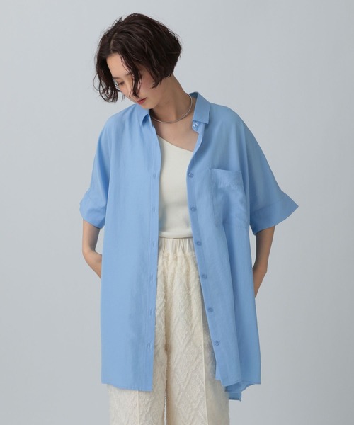 LEPSIM（レプシィム）の「サラキレポンチョチュニックSS　290265（チュニック・レディース・レッド/チャコールグレー/オフホワイト/ブルー/グリーン/カーキブラウン・FREE）」の5枚目の写真