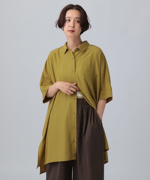 LEPSIM（レプシィム）の「サラキレポンチョチュニックSS　290265（チュニック・レディース・レッド/チャコールグレー/オフホワイト/ブルー/グリーン/カーキブラウン・FREE）」の14枚目の写真