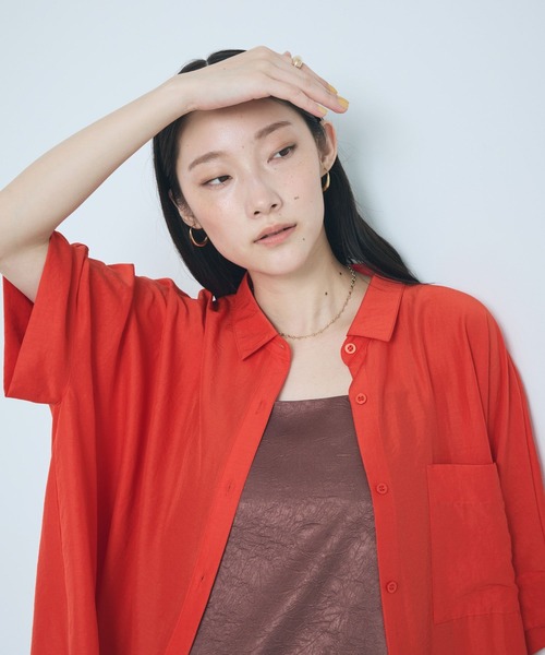LEPSIM(レプシィム)の「サラキレポンチョチュニックSS 290265(シャツ/ブラウス・レディース・レッド/チャコールグレー/オフホワイト/ブルー/グリーン/カーキブラウン/オレンジ/グレー系その他/ホワイト・FREE)」の18枚目の写真