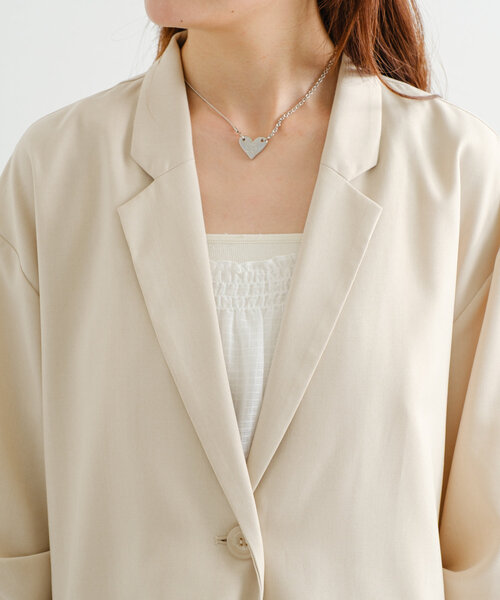 Kastane（カスタネ）の「【WEB限定/裏地無し】デザインオーバーシャツジャケット（テーラードジャケット・レディース・ベージュ/アイボリー/ミント・FREE）」の10枚目の写真