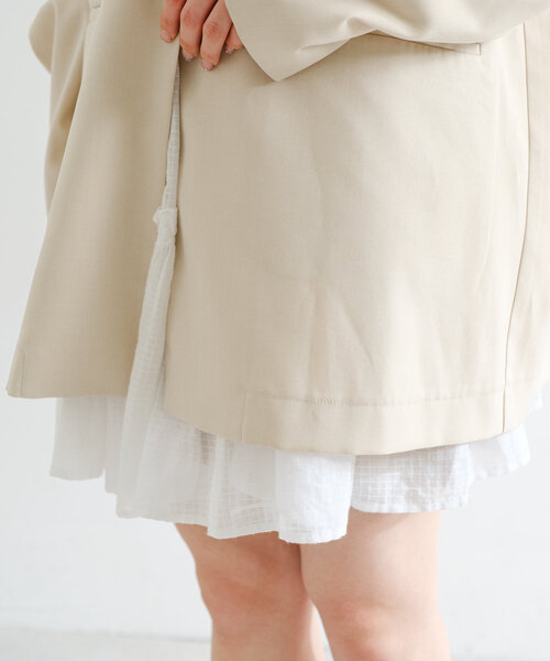 Kastane（カスタネ）の「【WEB限定/裏地無し】デザインオーバーシャツジャケット（テーラードジャケット・レディース・ベージュ/アイボリー/ミント・FREE）」の15枚目の写真